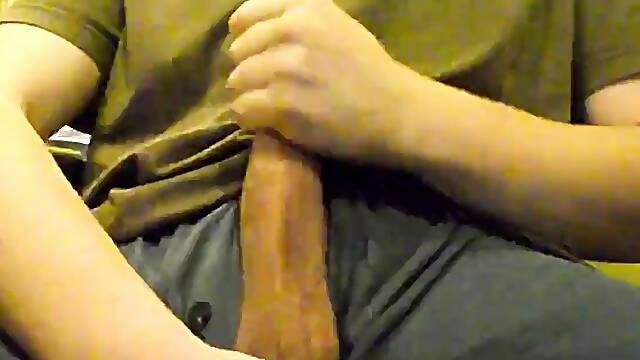 Massaging Big Cock with Oil until Intense Orgasm
