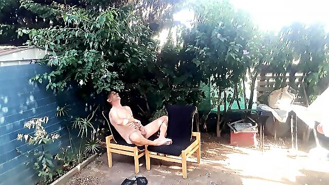 Garden footjob