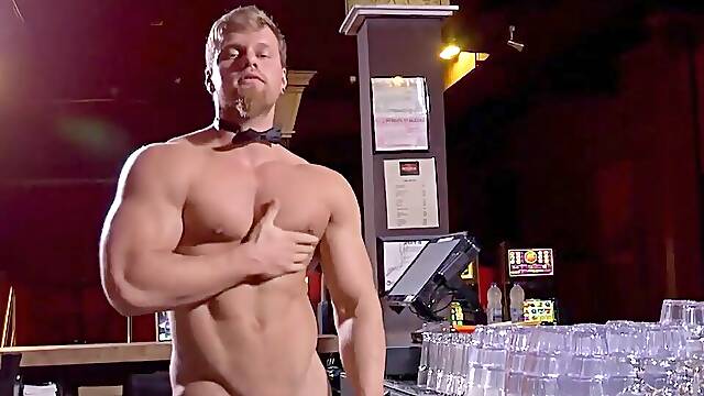 Bar Cock: Muscular Bartender Brad Jerks Off at Work