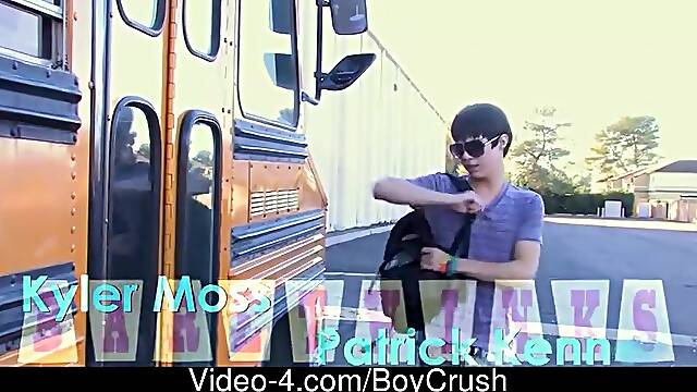 Caught smokin by the bus Kyler Moss is on the receiving end of Patrick Kennedys yardstick