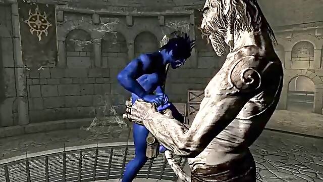 3D Rough Giant Fucks Man