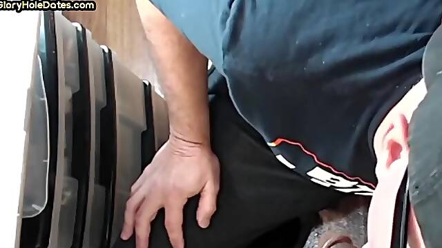 Recorded gay glory hole on spy cam
