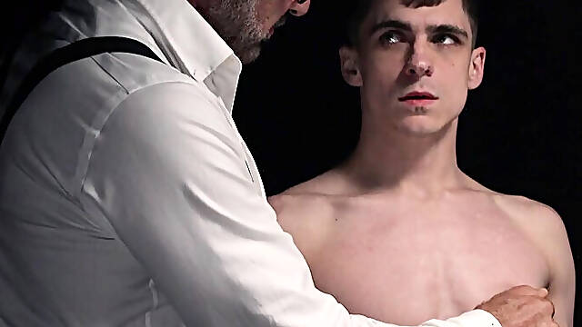 Stepdaddy plays with fresh boy slave! Domination of cutie twink
