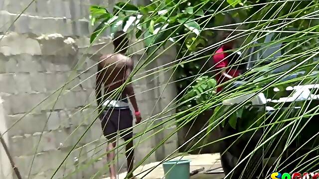 African amateur cocksucking outdoors