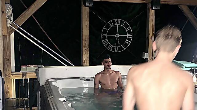 3 stepbrothers in a jacuzzi - Apollo Fates, Aiden Asher, Jesse Bolton
