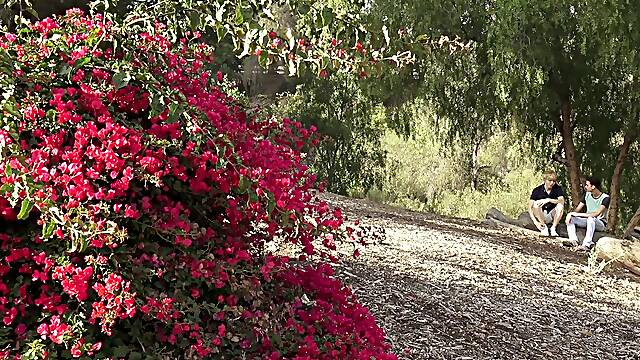 Blond boy Jamie Ray takes David Rhodes bareback after hanging out at the park