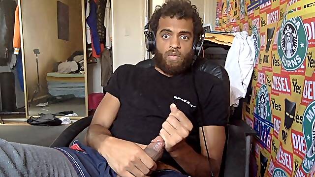 Home Office Hairy Jerk Off In Long Johns Sexy Stud Burst Load All Over Hairy Pube - Rock Mercury