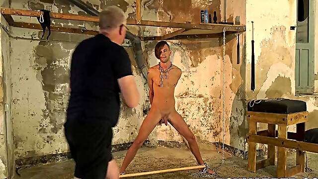 Mature deviant Sebastian Kane jerks off cock into submission