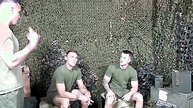 Drill instructor tests the assholes of fresh new troopers