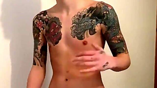 Sexy twink Ryo Foxx pleasures himself with sex toy solo