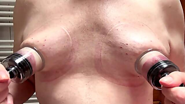 Smacking, blowing, tantalizing my titties!