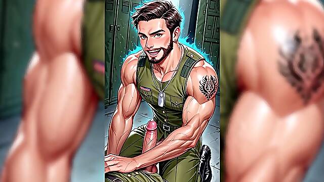 Ai meaty Military and Army homos blend