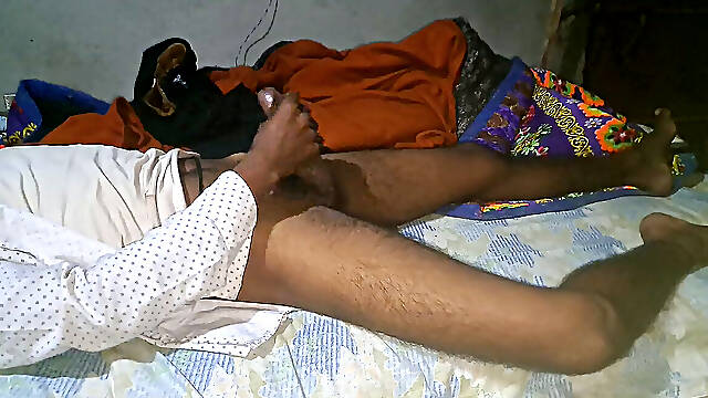 Toying with manhood and applying lubricant