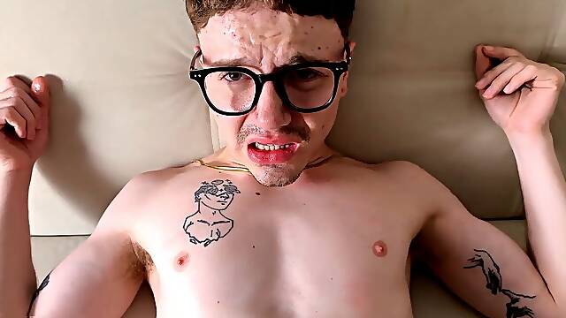 Daddy jacks me and smashes me bareback in POV hard and deep, he fills my ass with milk