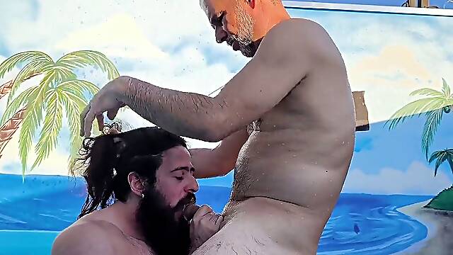 I caught it in the activity myFather making out with his mate in the pool