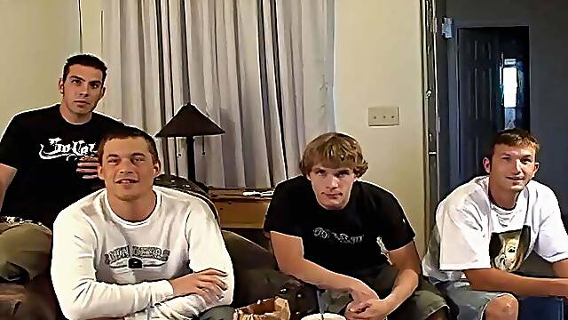 Straight Guys James, Jared, Marcus and Paul Have Some Gay Fun with Each Other