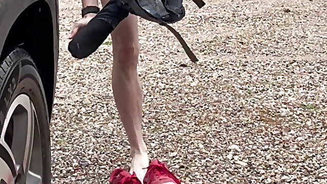 Outdoor Compilation - DaddyLaserXXXXs - gay sub stripping outdoor, masturbation, self facial