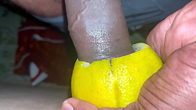 Indian Desi Boy Cock Fuck With Orange.