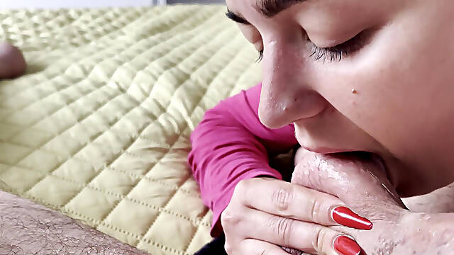 Surprise Morning Blowjob. Cum in Mouth and Cum Swallow