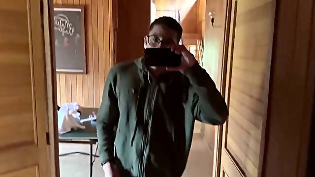 Horny Guy with Glasses Shows You His Morning Erection and Masturbates Outdoors - Andcristian