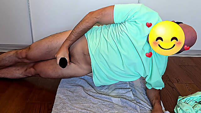 Posing and exercisin with cock sock and cum on underwear