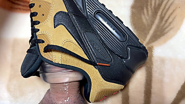 Fucking my new Nike Air Max 90 using fleshlight part 2 ( cumming inside )