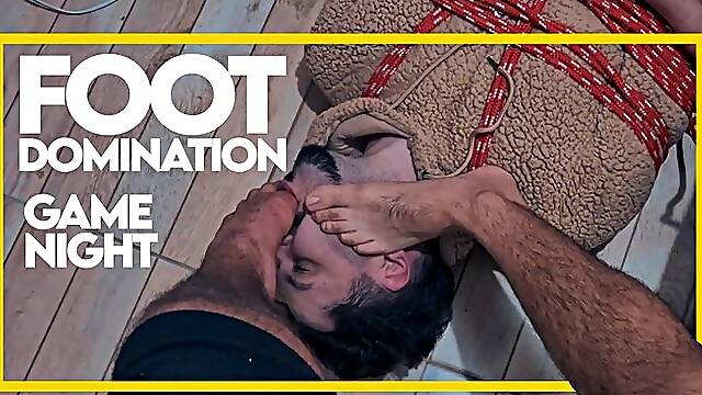 Game Night with Bondage and Foot Fetish (1080p) Gay Bondage - Gay Domination - Ropes - Foot Fetish - Tickling - Video Game - BDSM